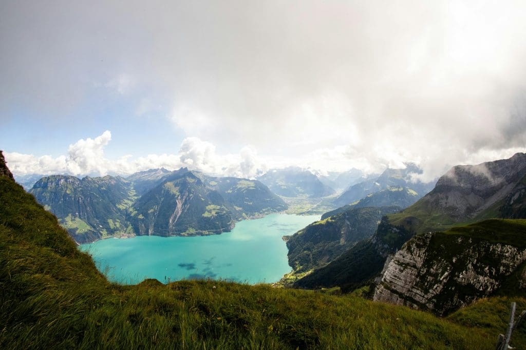 Alpine mountains in the summer