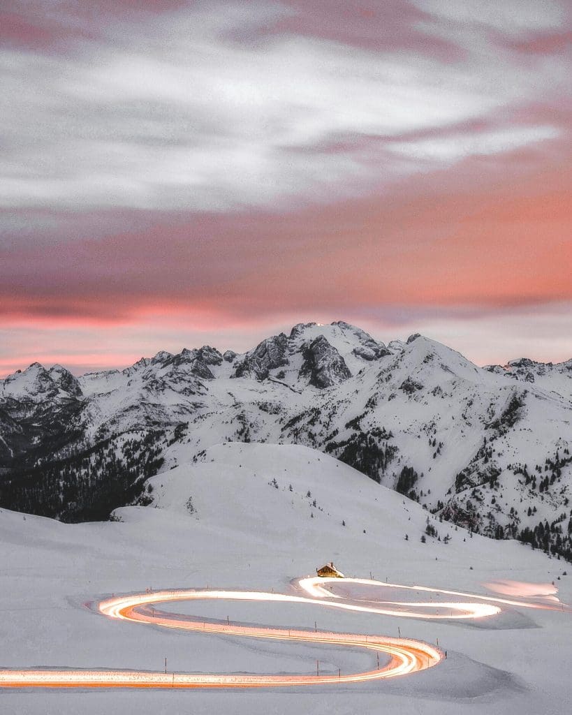 Travelling to Chamonix ski resort in the winter